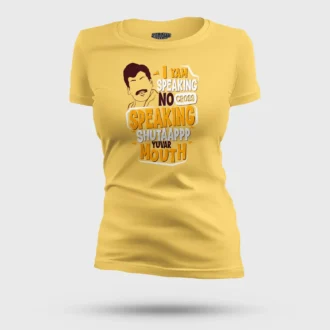 I Yam Speaking No Cross Speaking Women's T-Shirt in Yellow Color