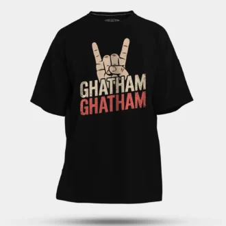 Ghatham Ghatham Men/Unisex Oversized T-Shirt in Black Color