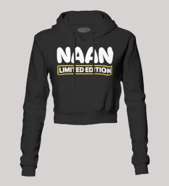 Naan Limited Edition Women's Crop Hoodies in Black Color
