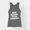 Bada Bejaara Pochu Ungakuda (Black) Women's Tank Top in Charcoal Melange Color