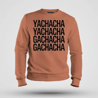 Yachacha Yachacha, Gachacha Gachacha - Black Men/Unisex Sweatshirt in Coral Color