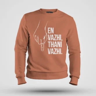 En Vazhi, Thani Vazhi Men/Unisex Sweatshirt in Coral Color