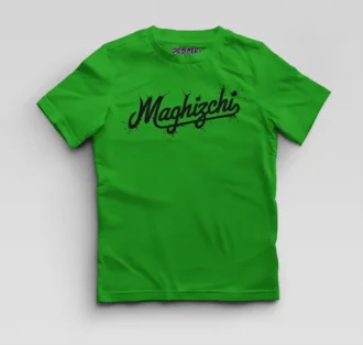 Maghizchi (Black) Boys Round Neck T-Shirt in Flag Green Color
