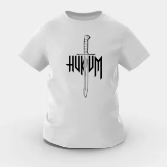 Hukum (Black) Girls Round Neck T-Shirt in Grey Melange Color