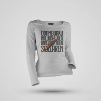 Odambukku Nalladhu Illa, Annubhavathula Sollaren (Black) Women's Long Sleeve T-Shirt in Grey Melange Color