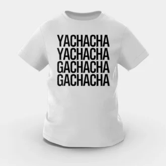 Yachacha Yachacha, Gachacha Gachacha - Black Girls Round Neck T-Shirt in Grey Melange Color