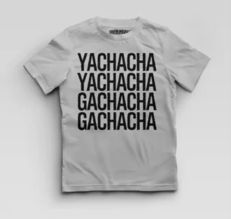 Yachacha Yachacha, Gachacha Gachacha - Black Boys Round Neck T-Shirt in Grey Melange Color