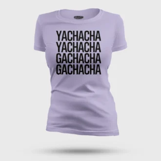 Yachacha Yachacha, Gachacha Gachacha - Black Women's T-Shirt in Lavender Color