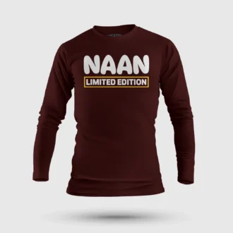 Naan Limited Edition Men/Unisex Long Sleeve T-Shirt in Maroon Color