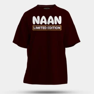 Naan Limited Edition Men/Unisex Oversized T-Shirt in Maroon Color