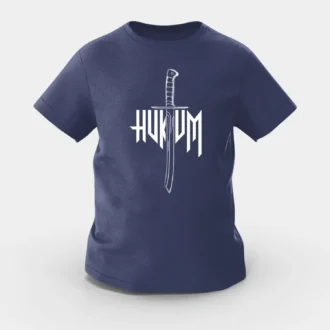 Hukum Girls Round Neck T-Shirt in Navy Blue Color