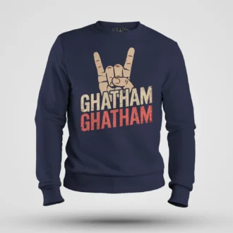 Ghatham Ghatham Men/Unisex Sweatshirt in Navy Blue Color