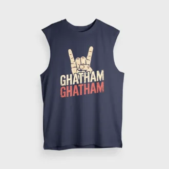 Ghatham Ghatham Men/Unisex Tank Top in Navy Blue Color