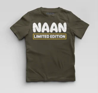 Naan Limited Edition Boys Round Neck T-Shirt in Olive Green Color