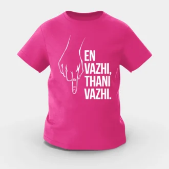 En Vazhi, Thani Vazhi Girls Round Neck T-Shirt in Pink Color