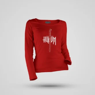 Hukum Women's Long Sleeve T-Shirt in Red Color