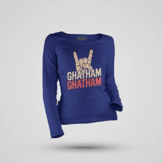 Ghatham Ghatham Women's Long Sleeve T-Shirt in Royal Blue Color