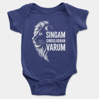 Singam Singuladhan Varum Onesie/Romper in Royal Blue Color