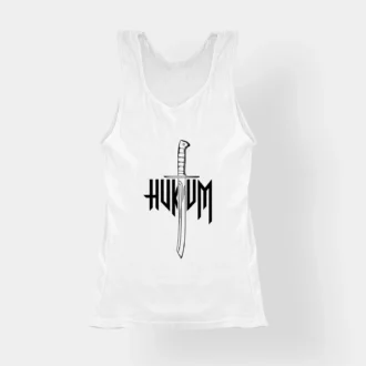 Hukum (Black) Women's Tank Top in White Color