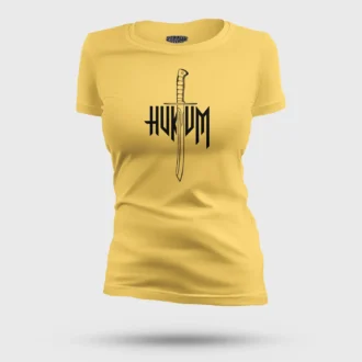 Hukum (Black) Women's T-Shirt in Yellow Color