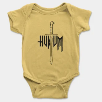 Hukum (Black) Onesie/Romper in Yellow Color