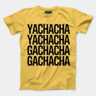 Yachacha Yachacha, Gachacha Gachacha - Black Men/Unisex T-Shirt in Yellow Color