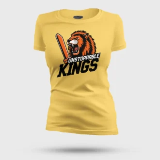 Unstoppable Kings Women's T-Shirt in Yellow Color