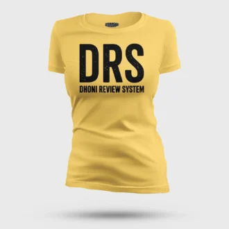 Drs - Dhoni Review System Women's T-Shirt in Yellow Color