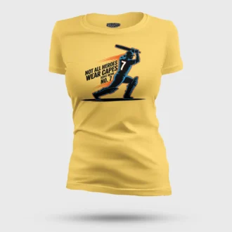 Not All Heroes Wear Capes, Some Wear No. 7 Women's T-Shirt in Yellow Color