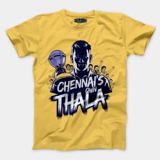 Chennais Own Thala Men/Unisex T-Shirt in Yellow Color