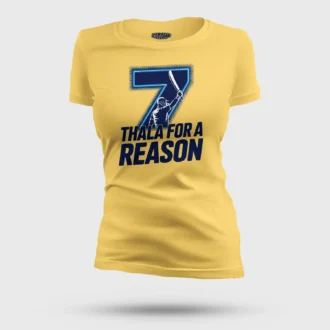 Thala For A Reason Women's T-Shirt in Yellow Color