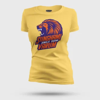 Singham Singla Dham Varum Women's T-Shirt in Yellow Color