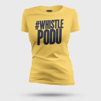 #Whistle Podu Women's T-Shirt in Yellow Color