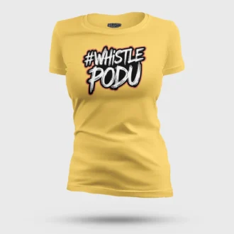 #Whistle Podu Women's T-Shirt in Yellow Color