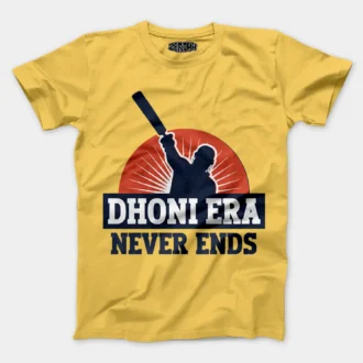 Dhoni Era Never Ends Men/Unisex T-Shirt in Yellow Color