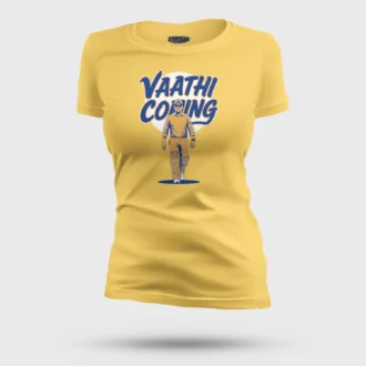 Vaathi Coming Women's T-Shirt in Yellow Color