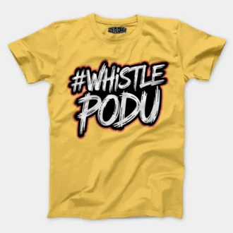 #Whistle Podu Men/Unisex T-Shirt in Yellow Color