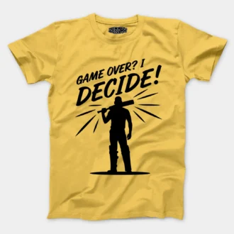 Msd - Game Over? I Decide! Men/Unisex T-Shirt in Yellow Color