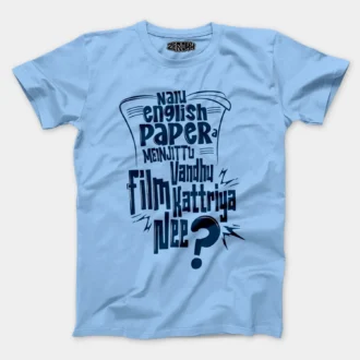 Nalu English Paper Meinjittu Vandhu Film Kattriya Nee Men/Unisex T-Shirt in Baby Blue Color