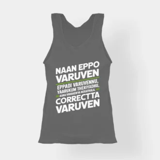 Naan Eppo Varuven, Eppadi Varuvennu, Yaarukum Theriyadhu Women's Tank Top in Charcoal Melange Color
