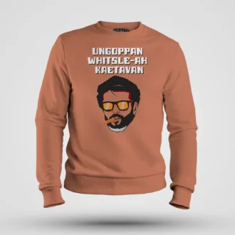 Ungoppan Whistle Ah Kaetavan Men/Unisex Sweatshirt in Coral Color