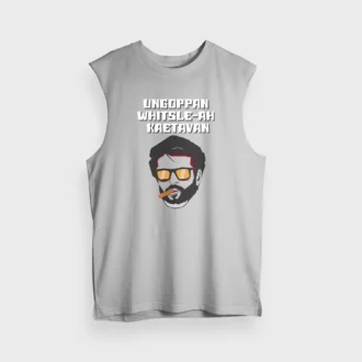Ungoppan Whistle Ah Kaetavan Men/Unisex Tank Top in Grey Melange Color