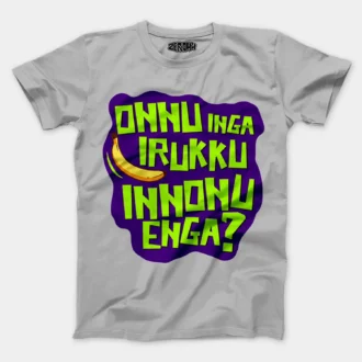 Onnu Inga Irukku, Innonu Enga Men/Unisex T-Shirt in Grey Melange Color