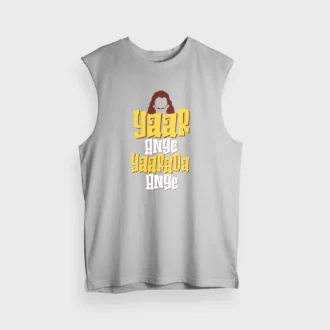 Yaar Ange Yaarada Ange Men/Unisex Tank Top in Grey Melange Color