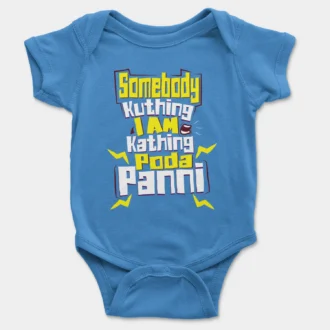 Somebody Kuthing Iam Kathing Onesie/Romper in Orchid Blue Color