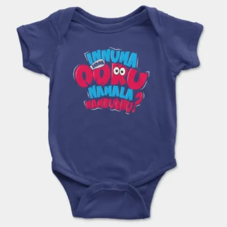 Innuma Indha Ooru Namala Nambudhu Onesie/Romper in Royal Blue Color