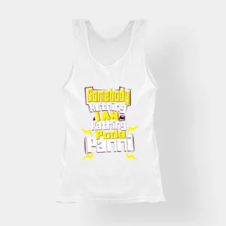 Somebody Kuthing Iam Kathing Women's Tank Top in White Color