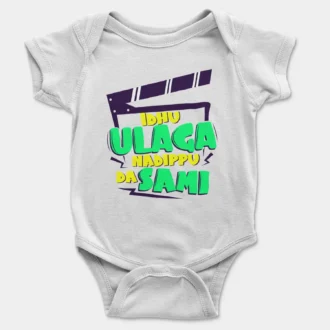 Idhu Ulaga Nadipu Da Sami Onesie/Romper in White Color