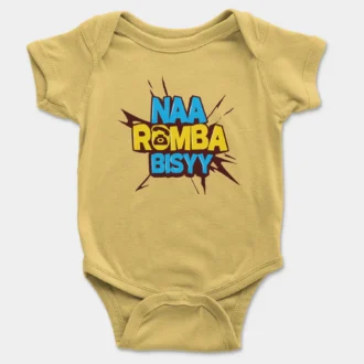 Naa Romba Bisyy Onesie/Romper in Yellow Color