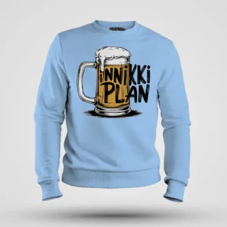 Inniki Plan - Beer Men/Unisex Sweatshirt in Baby Blue Color